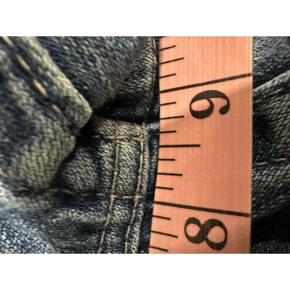 True Religion Mens Blue Jeans Size 38 x 32 Thick Stitch Flap Pockets